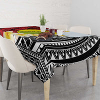 Sigave Chiefdom Wallis and Futuna Personalized Tablecloth Frangipani Flowers Polynesian Pattern