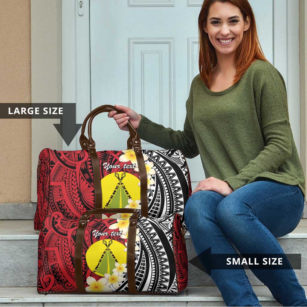Sigave Chiefdom Wallis and Futuna Personalized Travel Bag Frangipani Flowers Polynesian Pattern - Polynesian Pride