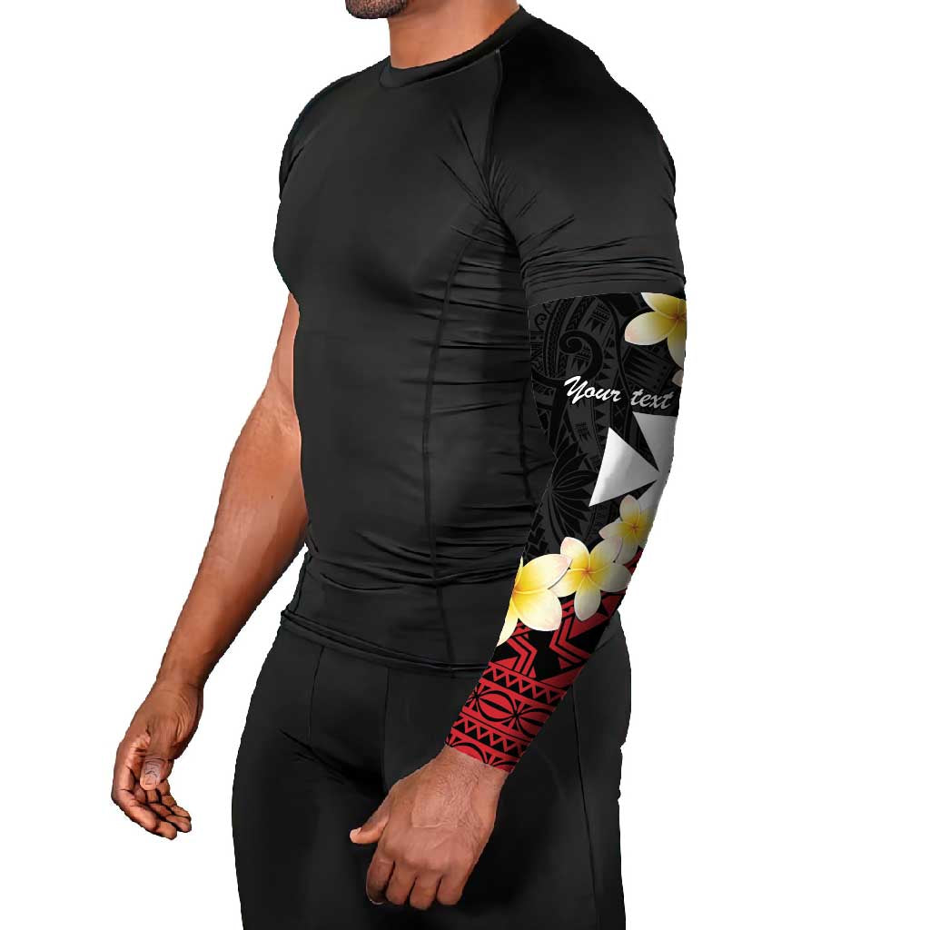 Uvea Chiefdom Wallis and Futuna Personalized Arm Sleeves Frangipani Flowers Polynesian Pattern - Polynesian Pride
