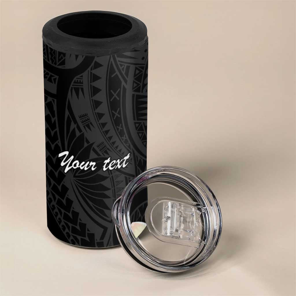 Uvea Chiefdom Wallis and Futuna Personalized 4 in 1 Can Cooler Tumbler Frangipani Flowers Polynesian Pattern