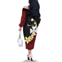 Uvea Chiefdom Wallis and Futuna Personalized Family Matching Off The Shoulder Long Sleeve Dress and Hawaiian Shirt Frangipani Flowers Polynesian Pattern LT9 - Polynesian Pride