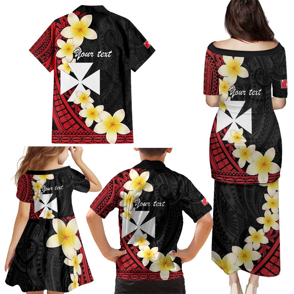 Uvea Chiefdom Wallis and Futuna Personalized Family Matching Puletasi and Hawaiian Shirt Frangipani Flowers Polynesian Pattern