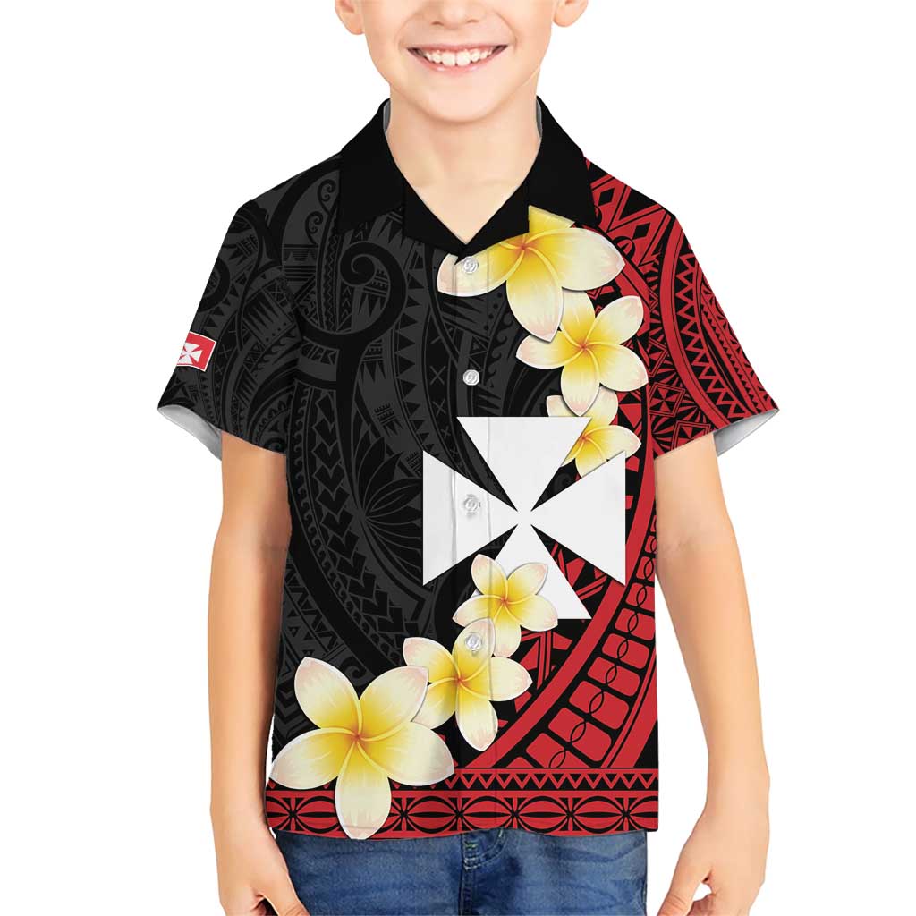 Uvea Chiefdom Wallis and Futuna Personalized Family Matching Short Sleeve Bodycon Dress and Hawaiian Shirt Frangipani Flowers Polynesian Pattern LT9 Son's Shirt Red - Polynesian Pride