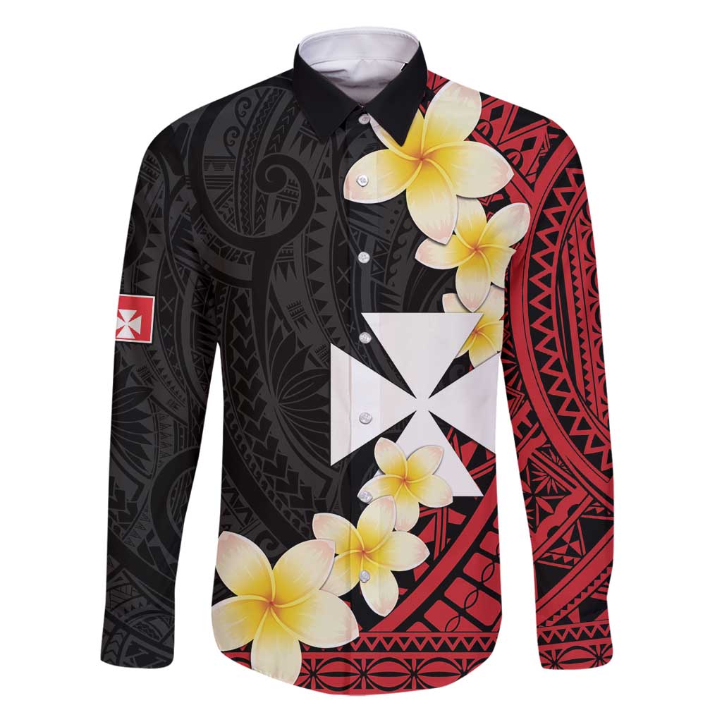 Uvea Chiefdom Wallis and Futuna Personalized Family Matching Tank Maxi Dress and Hawaiian Shirt Frangipani Flowers Polynesian Pattern LT9 Dad's Shirt - Long Sleeve Red - Polynesian Pride