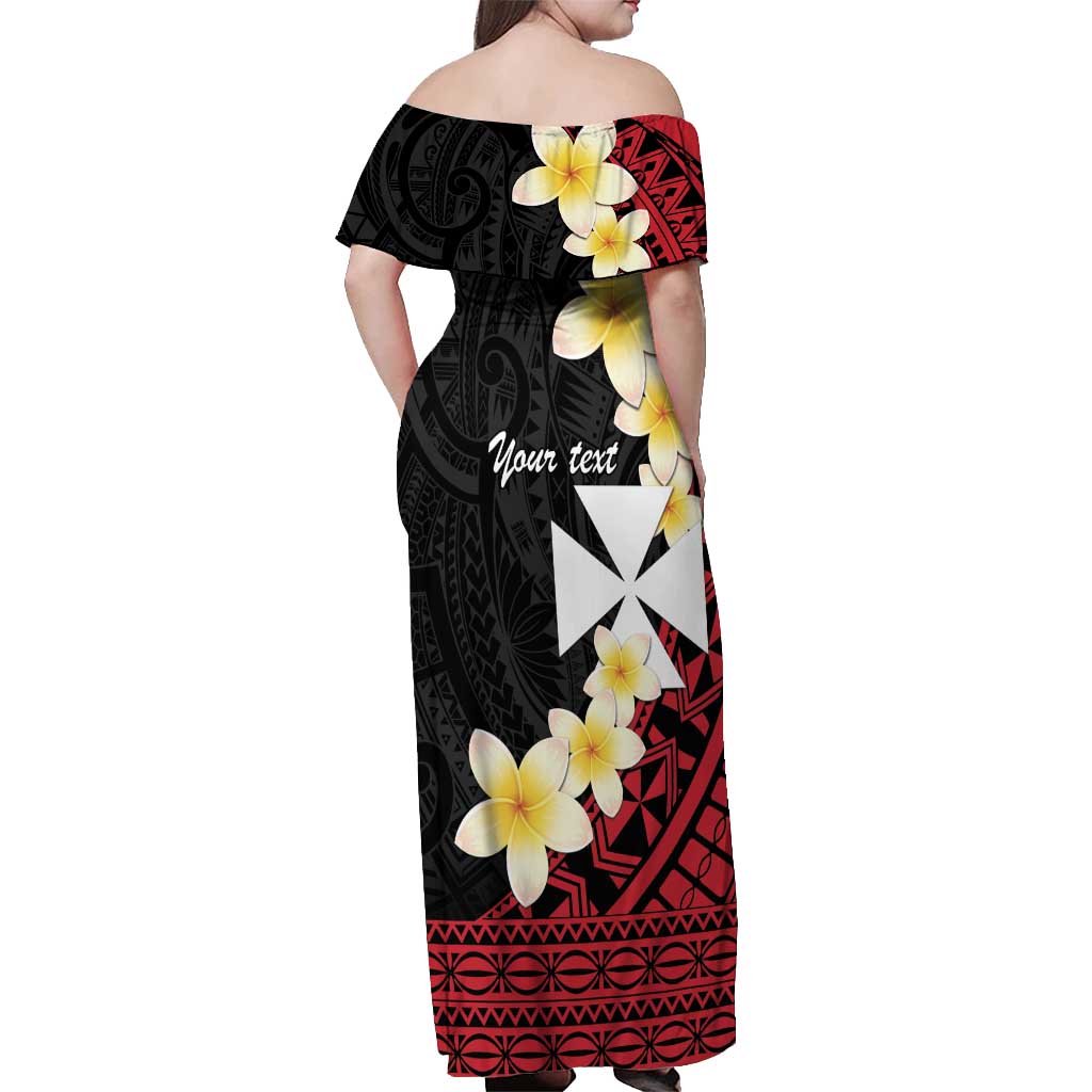 Uvea Chiefdom Wallis and Futuna Personalized Off Shoulder Maxi Dress Frangipani Flowers Polynesian Pattern LT9 - Polynesian Pride