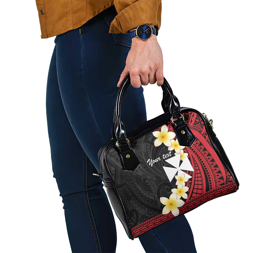Uvea Chiefdom Wallis and Futuna Personalized Shoulder Handbag Frangipani Flowers Polynesian Pattern