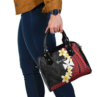 Uvea Chiefdom Wallis and Futuna Personalized Shoulder Handbag Frangipani Flowers Polynesian Pattern