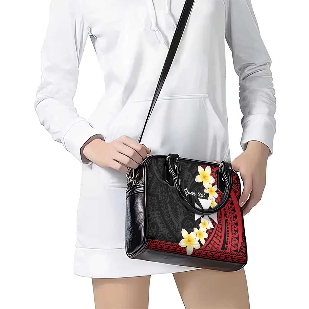 Uvea Chiefdom Wallis and Futuna Personalized Shoulder Handbag Frangipani Flowers Polynesian Pattern