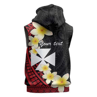Uvea Chiefdom Wallis and Futuna Personalized Sleeveless Hoodie Frangipani Flowers Polynesian Pattern LT9 - Polynesian Pride