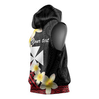 Uvea Chiefdom Wallis and Futuna Personalized Sleeveless Hoodie Frangipani Flowers Polynesian Pattern LT9 - Polynesian Pride