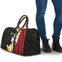 Uvea Chiefdom Wallis and Futuna Personalized Travel Bag Frangipani Flowers Polynesian Pattern - Polynesian Pride