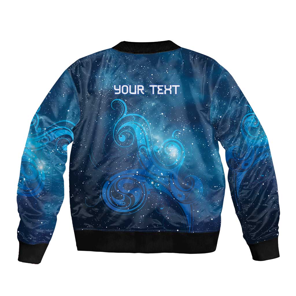 New Zealand Nurses RN Personalised Bomber Jacket Galaxy Stethoscope Maori Motif