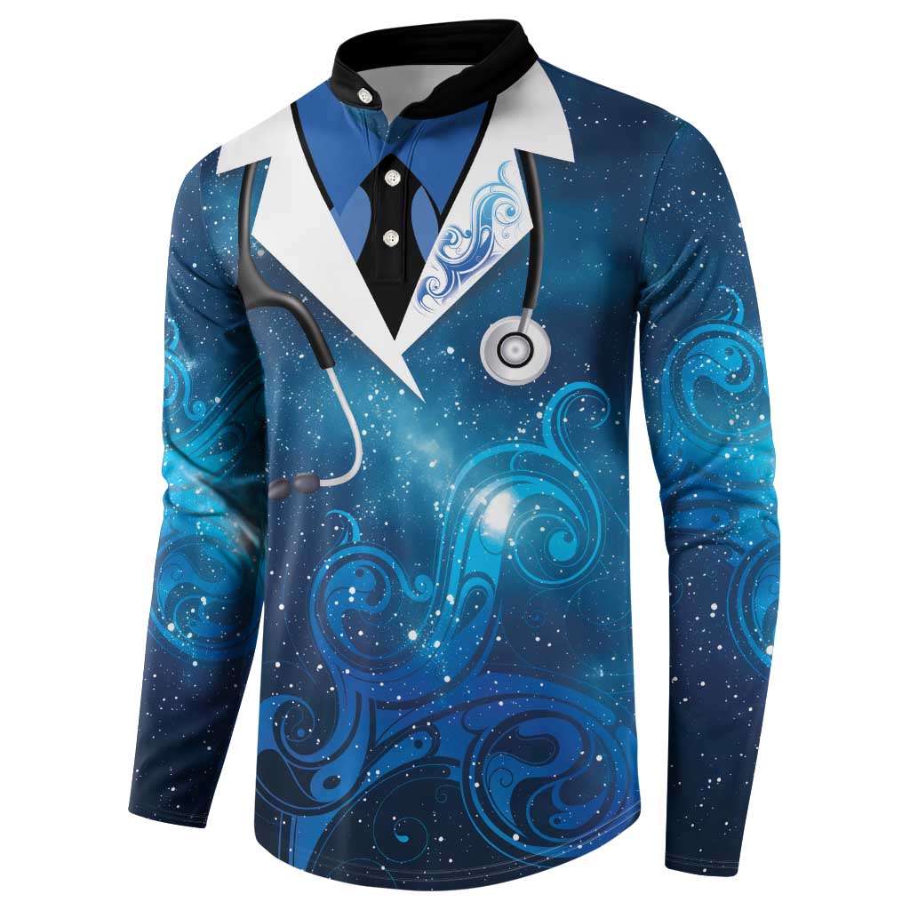 New Zealand Nurses RN Personalised Button Sweatshirt Galaxy Stethoscope Maori Motif