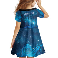 New Zealand Nurses RN Personalised Family Matching Long Sleeve Bodycon Dress and Hawaiian Shirt Galaxy Stethoscope Maori Motif LT9 - Polynesian Pride