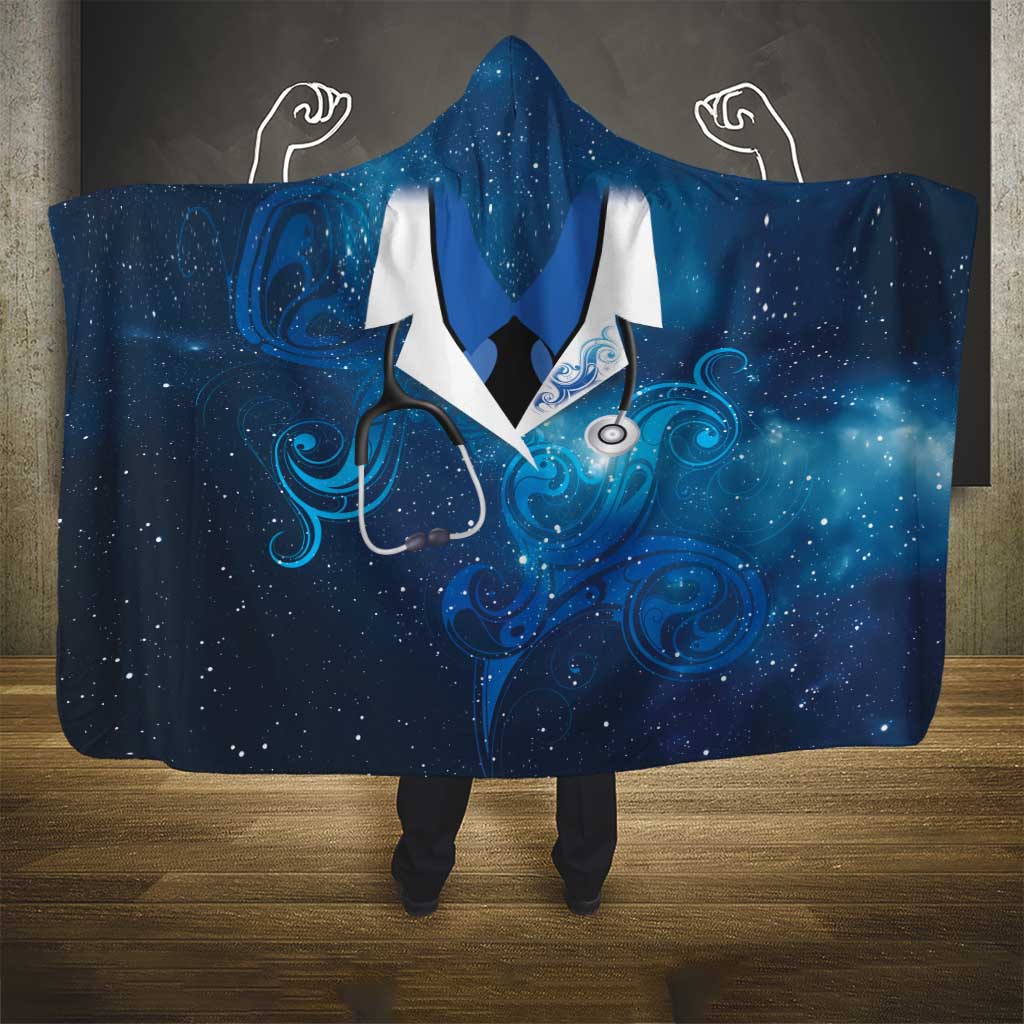 New Zealand Nurses RN Hooded Blanket Galaxy Stethoscope Maori Motif