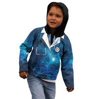 New Zealand Nurses RN Personalised Kid Hoodie Galaxy Stethoscope Maori Motif