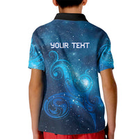 New Zealand Nurses RN Personalised Kid Polo Shirt Galaxy Stethoscope Maori Motif