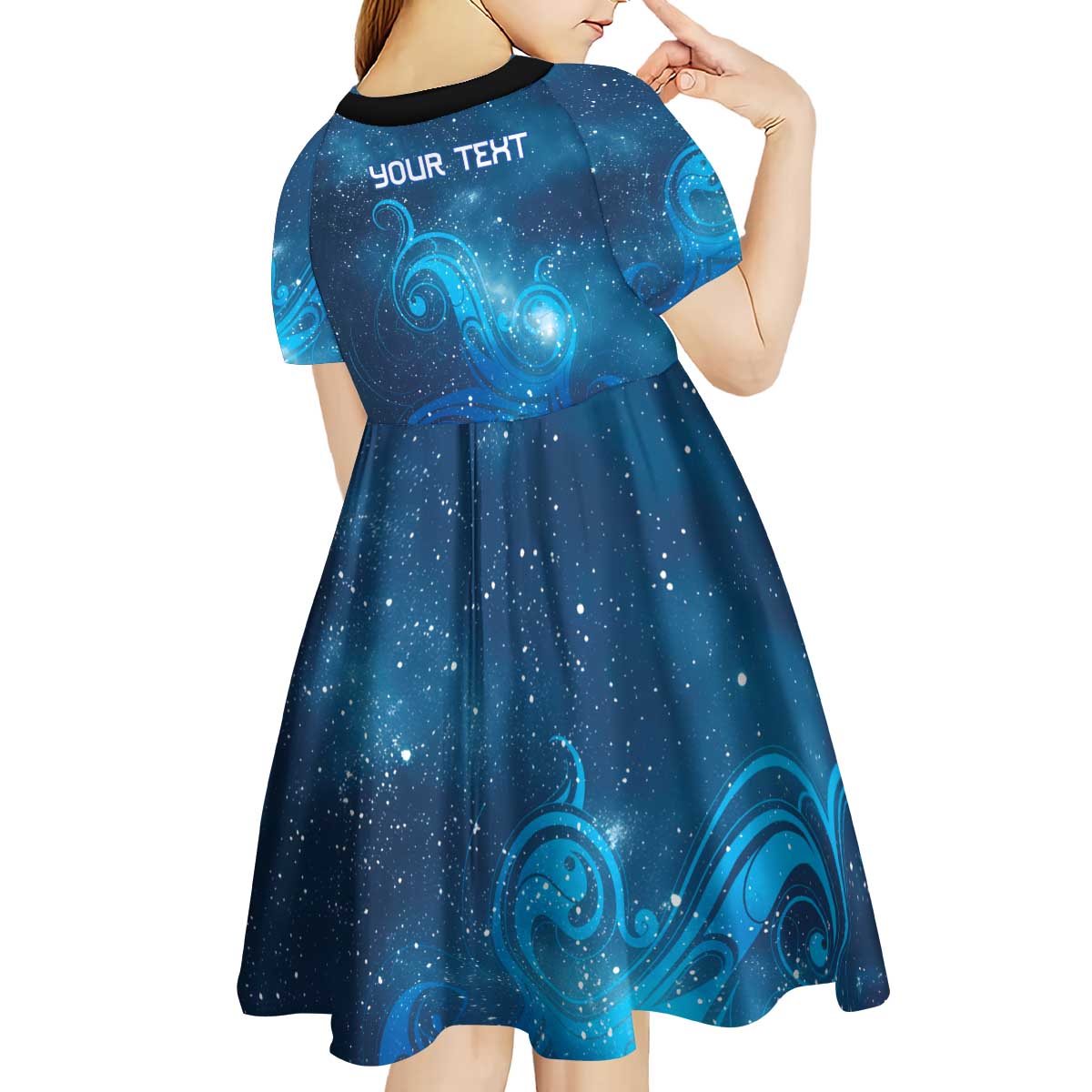 New Zealand Nurses RN Personalised Kid Short Sleeve Dress Galaxy Stethoscope Maori Motif