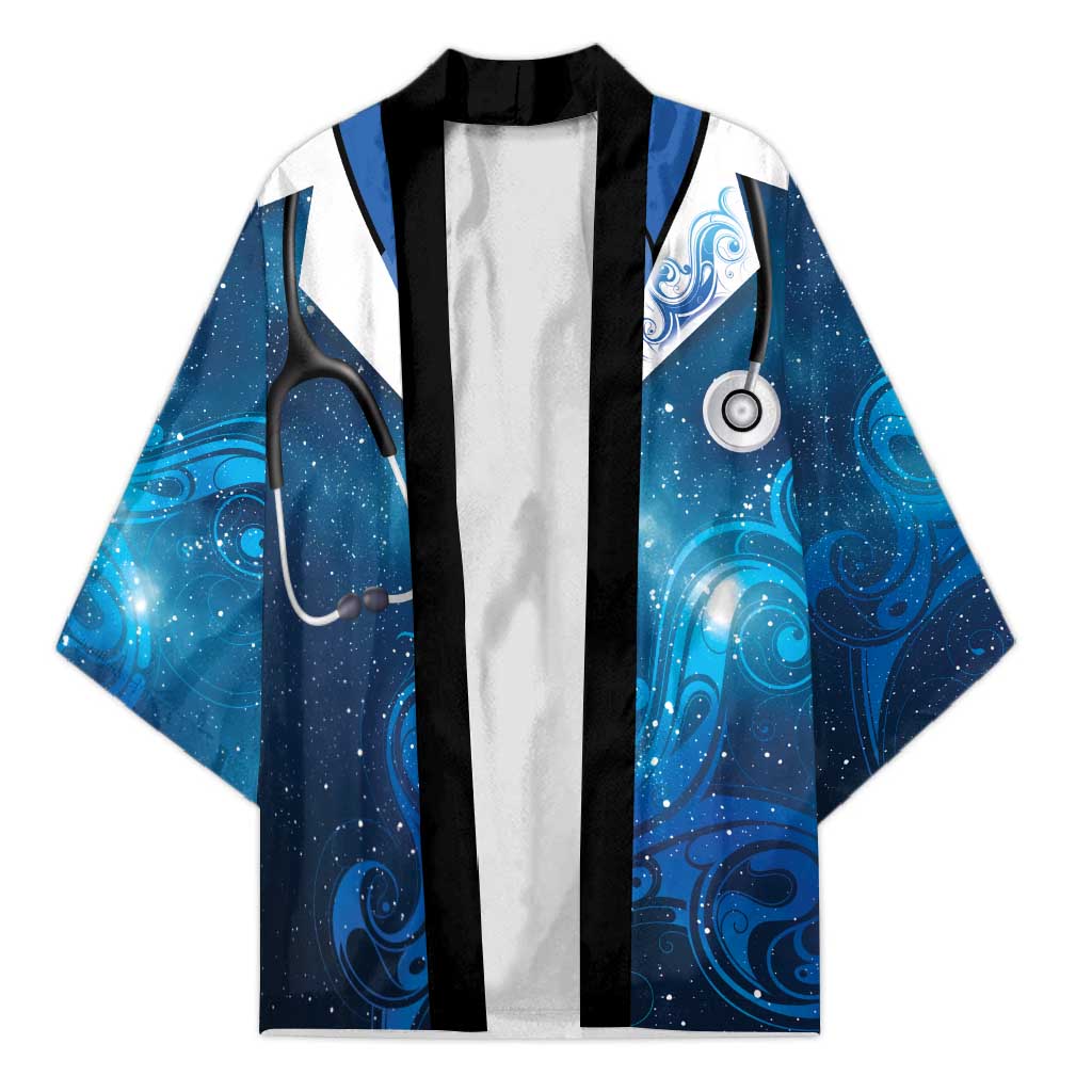 New Zealand Nurses RN Personalised Kimono Galaxy Stethoscope Maori Motif