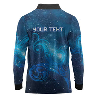 New Zealand Nurses RN Personalised Long Sleeve Polo Shirt Galaxy Stethoscope Maori Motif