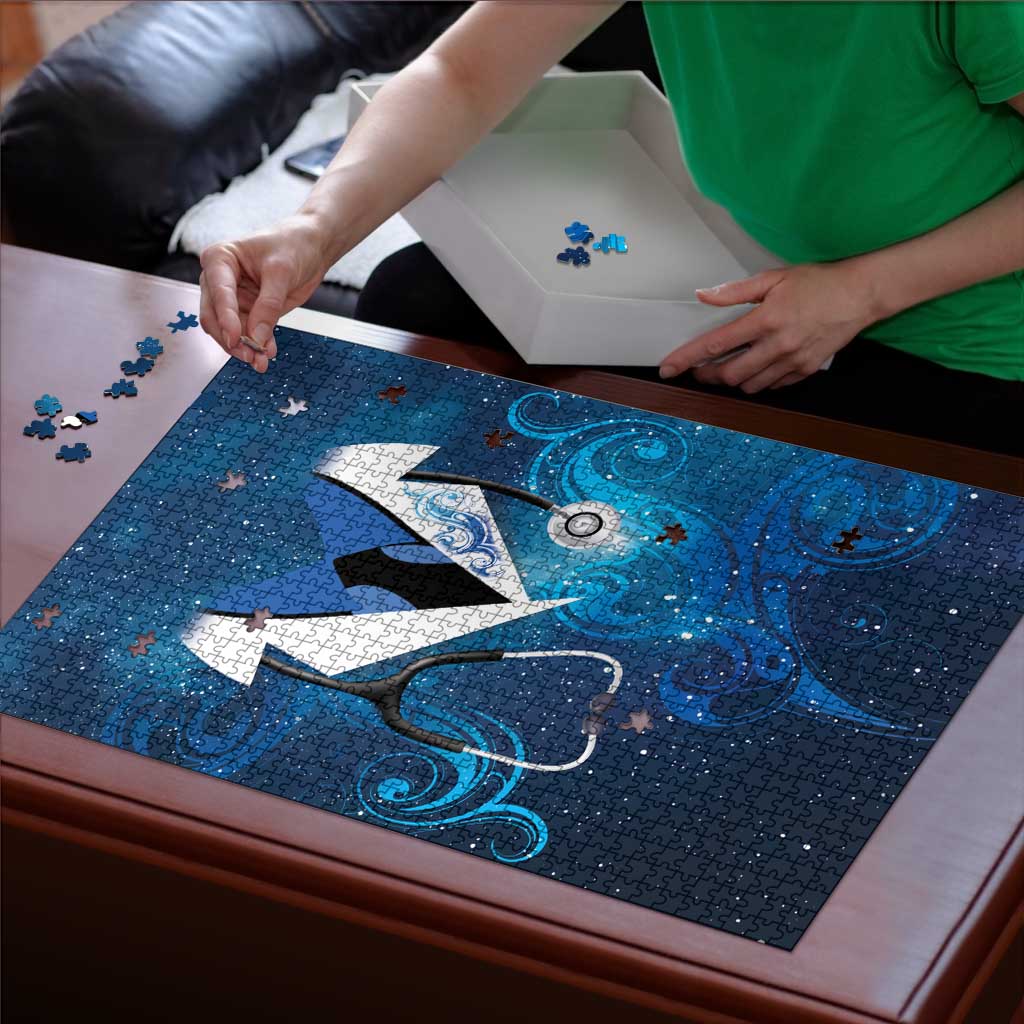 New Zealand Nurses RN Puzzle Galaxy Stethoscope Maori Motif