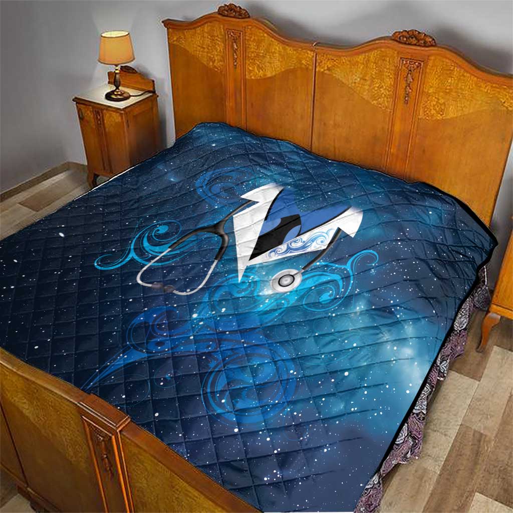 New Zealand Nurses RN Quilt Galaxy Stethoscope Maori Motif