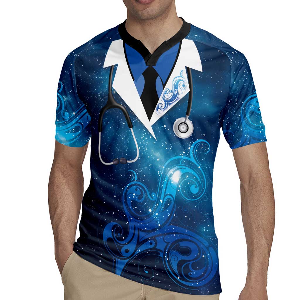 New Zealand Nurses RN Personalised Rugby Jersey Galaxy Stethoscope Maori Motif