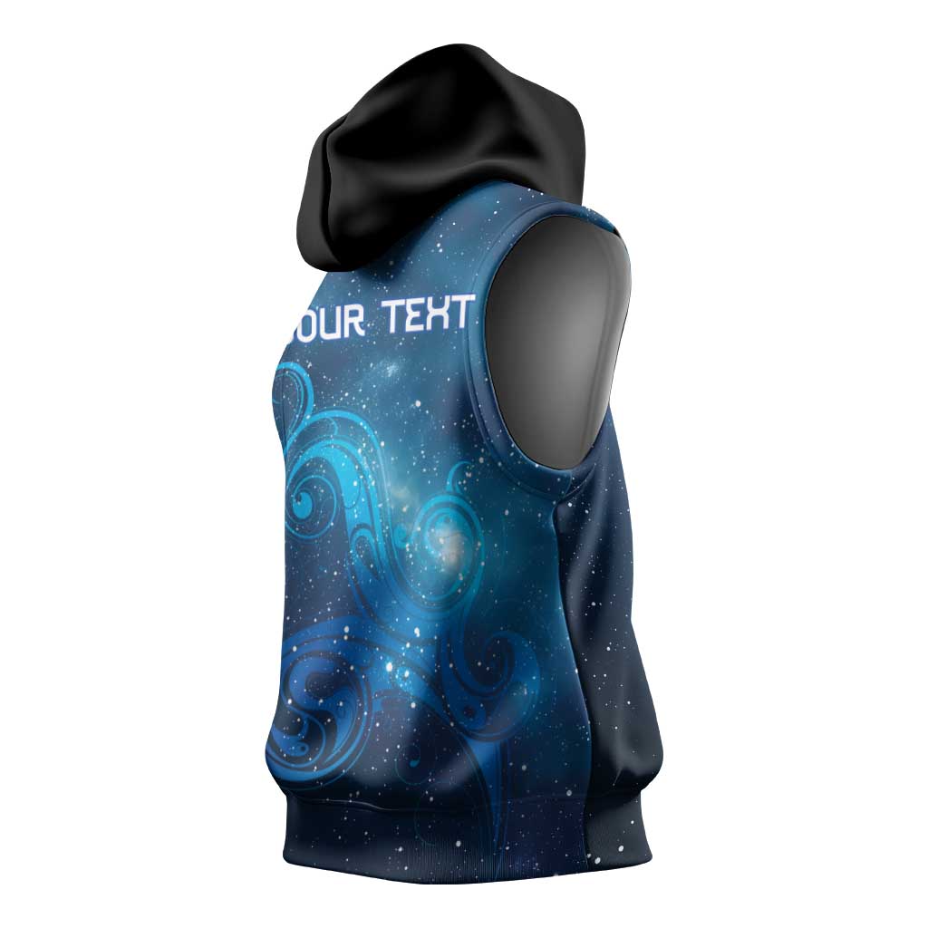 New Zealand Nurses RN Personalised Sleeveless Hoodie Galaxy Stethoscope Maori Motif