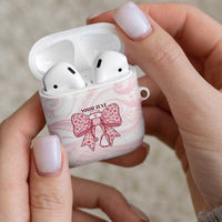 New Zealand Nurses RN Personalised AirPods Case Pink Stethoscope Coquette Bow Maori Motif