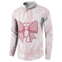 New Zealand Nurses RN Personalised Button Sweatshirt Pink Stethoscope Coquette Bow Maori Motif