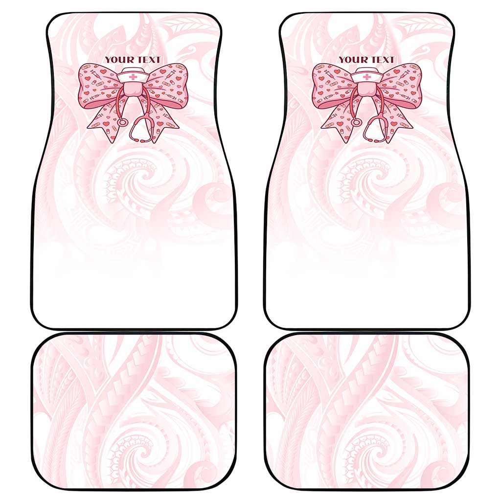New Zealand Nurses RN Personalised Car Mats Pink Stethoscope Coquette Bow Maori Motif