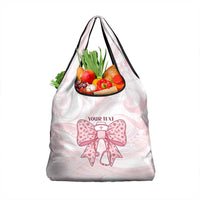 New Zealand Nurses RN Personalised Grocery Bag Pink Stethoscope Coquette Bow Maori Motif