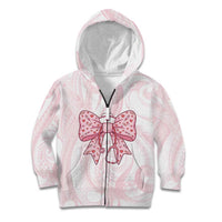 New Zealand Nurses RN Personalised Kid Hoodie Pink Stethoscope Coquette Bow Maori Motif