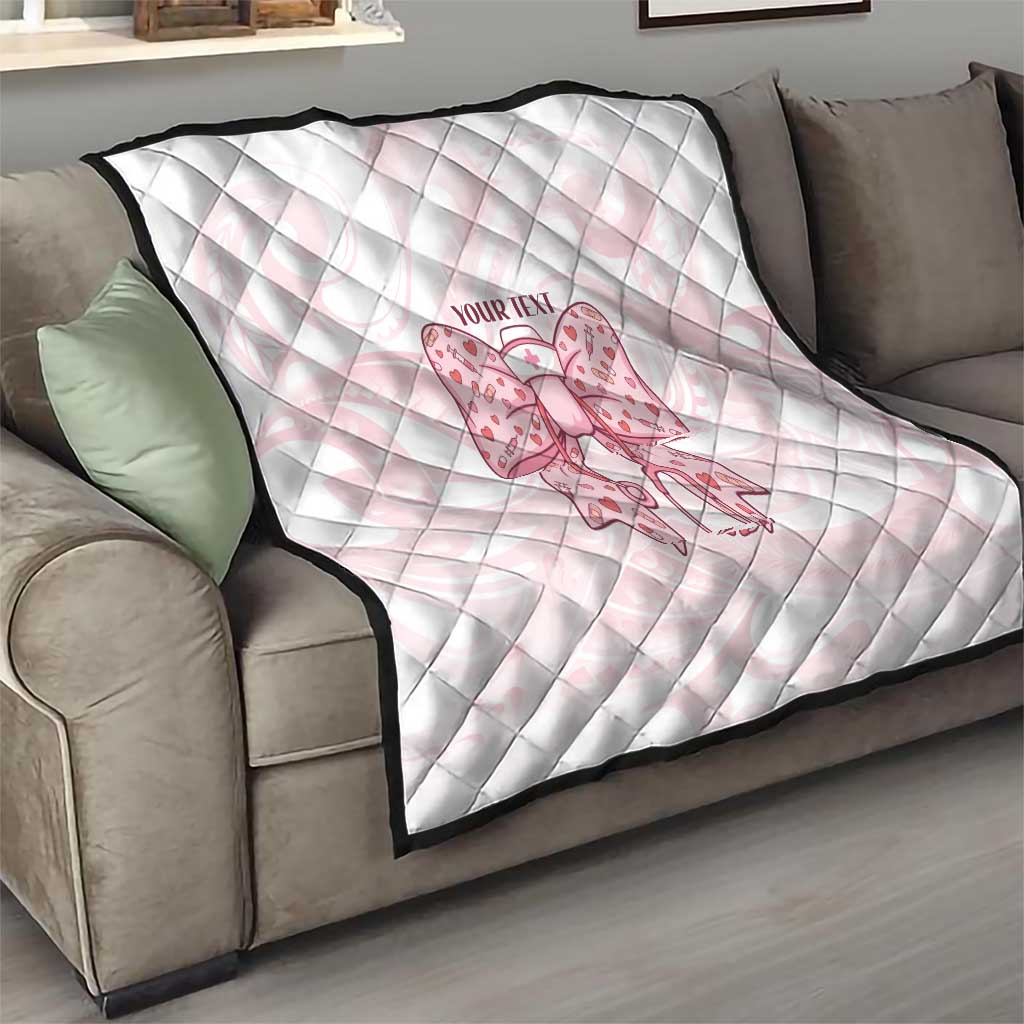 New Zealand Nurses RN Personalised Quilt Pink Stethoscope Coquette Bow Maori Motif