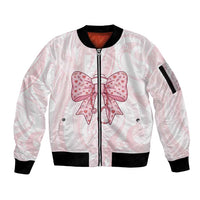 New Zealand Nurses RN Personalised Sleeve Zip Bomber Jacket Pink Stethoscope Coquette Bow Maori Motif