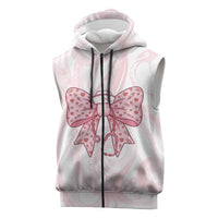 New Zealand Nurses RN Personalised Sleeveless Zip Hoodie Pink Stethoscope Coquette Bow Maori Motif