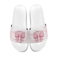 New Zealand Nurses RN Personalised Slide Sandals Pink Stethoscope Coquette Bow Maori Motif