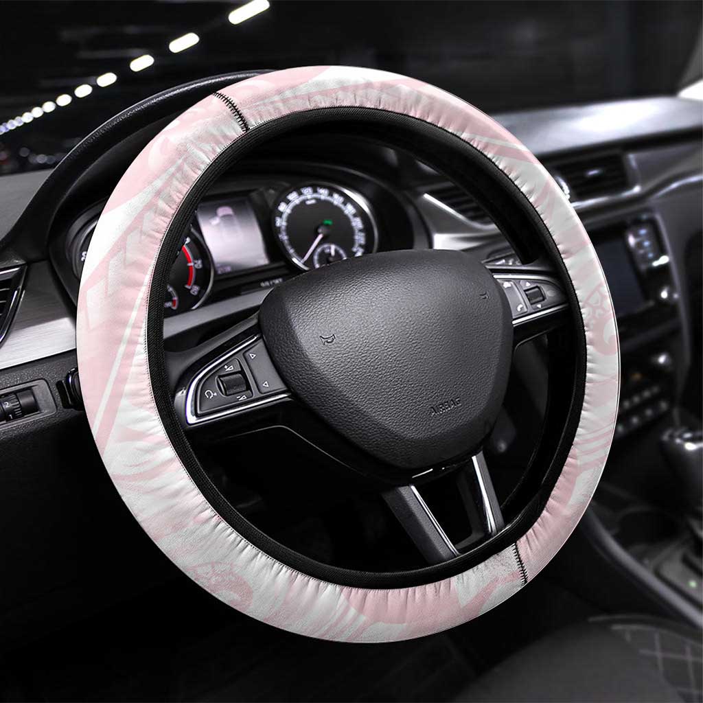 New Zealand Nurses RN Steering Wheel Cover Pink Stethoscope Coquette Bow Maori Motif