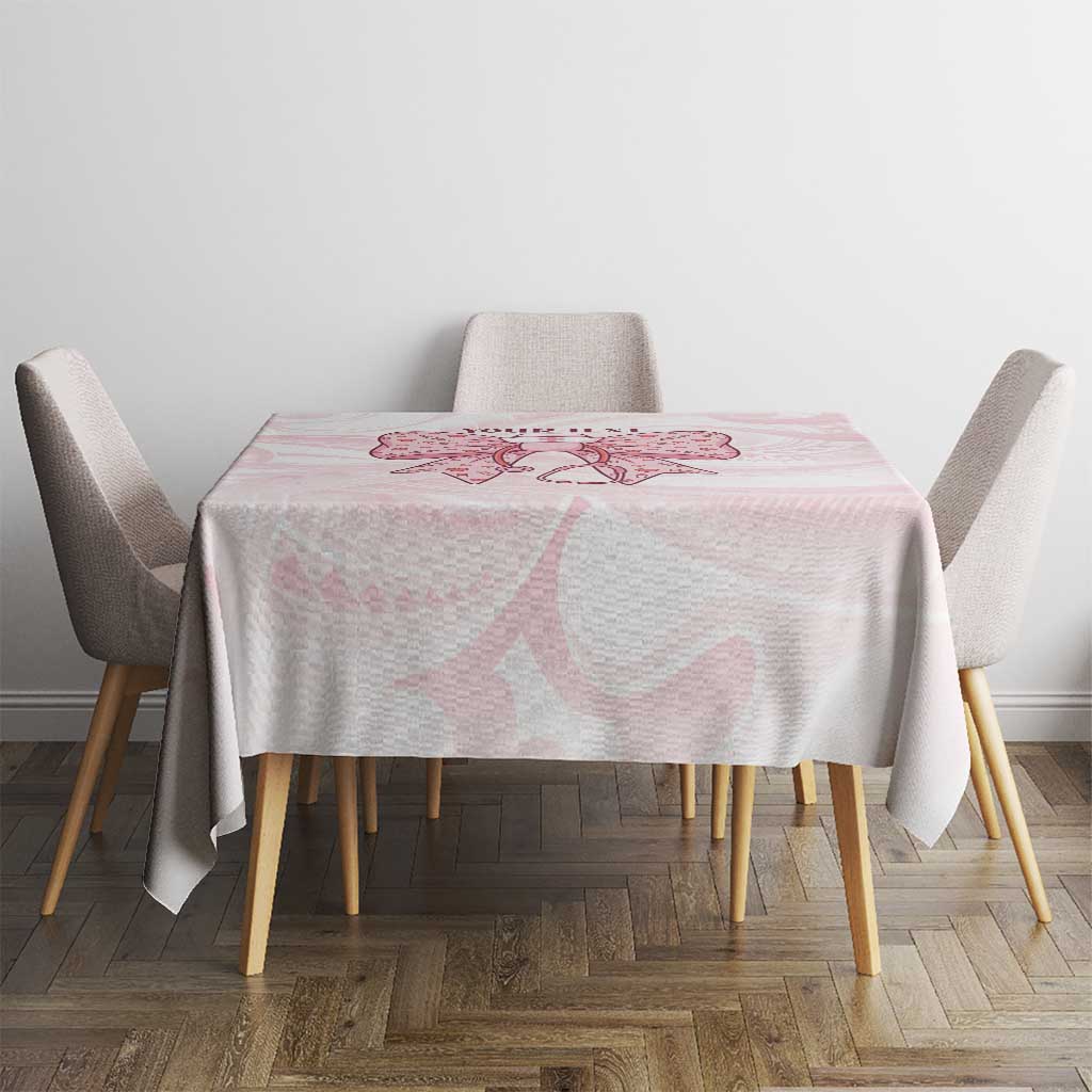New Zealand Nurses RN Personalised Tablecloth Pink Stethoscope Coquette Bow Maori Motif