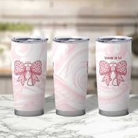 New Zealand Nurses RN Personalised Tumbler Cup Pink Stethoscope Coquette Bow Maori Motif