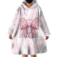 New Zealand Nurses RN Personalised Wearable Blanket Hoodie Pink Stethoscope Coquette Bow Maori Motif
