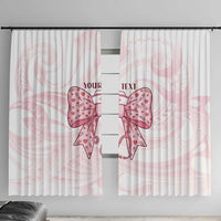 New Zealand Nurses RN Personalised Window Curtain Pink Stethoscope Coquette Bow Maori Motif
