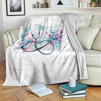 New Zealand Nurses RN Personalised Blanket Stethoscope Floral Maori Motif