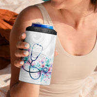 New Zealand Nurses RN Personalised 4 in 1 Can Cooler Tumbler Stethoscope Floral Maori Motif LT9 - Polynesian Pride