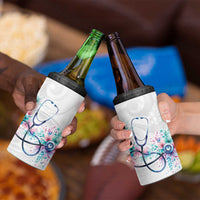 New Zealand Nurses RN Personalised 4 in 1 Can Cooler Tumbler Stethoscope Floral Maori Motif LT9 - Polynesian Pride