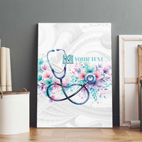 New Zealand Nurses RN Personalised Canvas Wall Art Stethoscope Floral Maori Motif