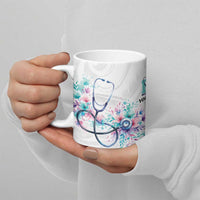 New Zealand Nurses RN Personalised Ceramic Mug Stethoscope Floral Maori Motif