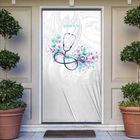 New Zealand Nurses RN Personalised Door Cover Stethoscope Floral Maori Motif