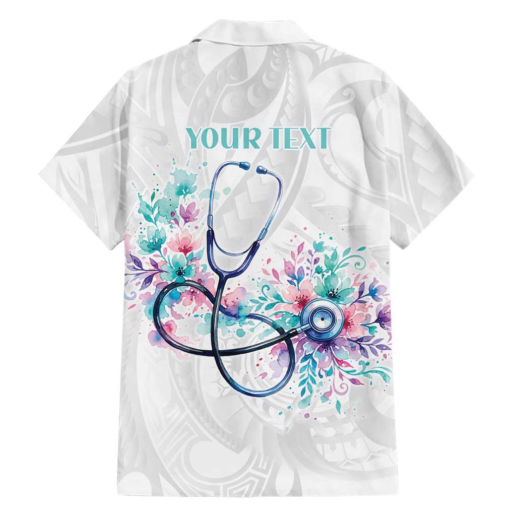 New Zealand Nurses RN Personalised Family Matching Mermaid Dress and Hawaiian Shirt Stethoscope Floral Maori Motif LT9 - Polynesian Pride