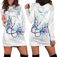 New Zealand Nurses RN Personalised Hoodie Dress Stethoscope Floral Maori Motif